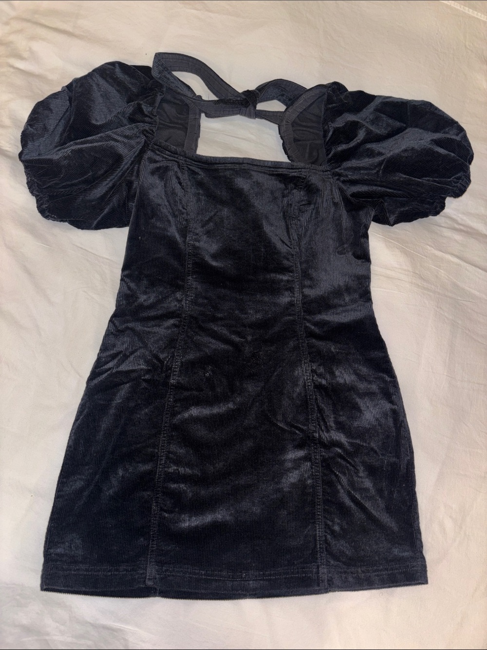 Anthropologie (Pilcro) Velvet Puff Sleeve Mini Dress